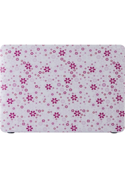 Apple Uyumlu MacBook Air Kılıf Hardcase Touch Id A1932 A2179 A2337 Flower Qt01 Açık Pembe