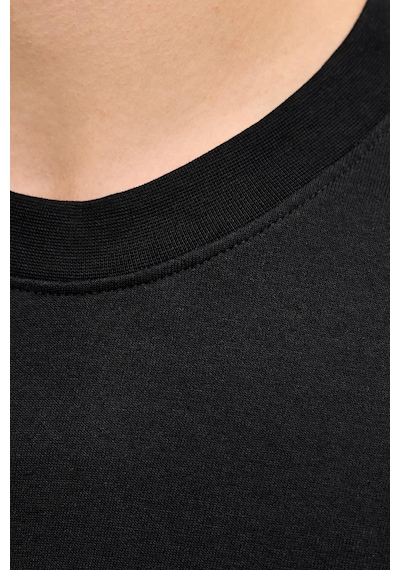 Jack & Jones Jcofusıon Erkek Basic Tişört Bisiklet Yaka, Göğüs Logolu Siyah