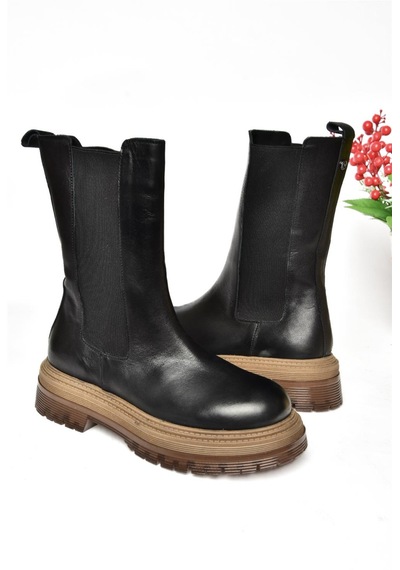 Fox Shoes R555268003 Siyah Hakiki Deri Kadın Bot Siyah-hakiki Deri Siyah