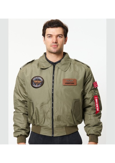 Crew Turk Syk88h Yakalı Pilot Montu Kumas Haki