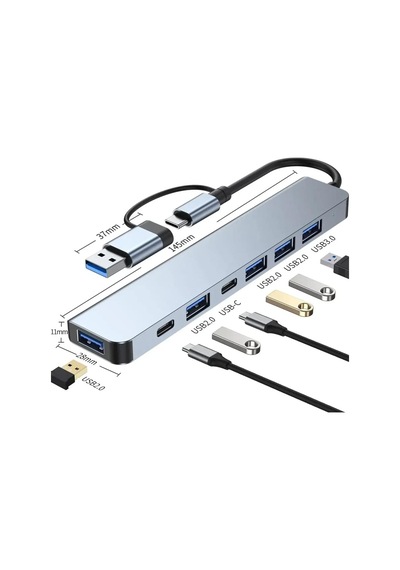 Lexroo Çoklayıcı Adaptör 7in1 Usb/type-c To Usb A