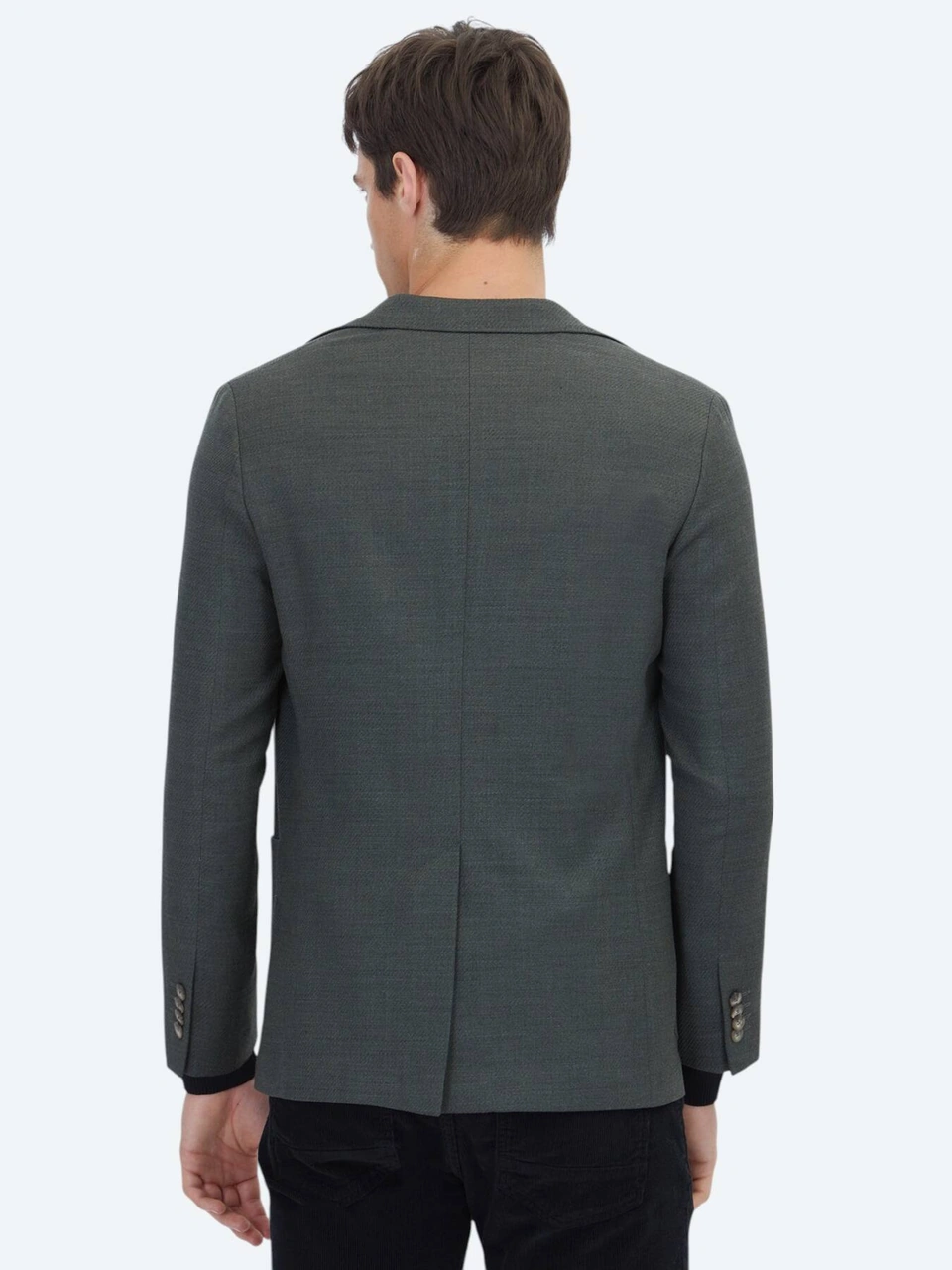 Kip Haki Modern Fit Yün Karışımlı Ceket Haki