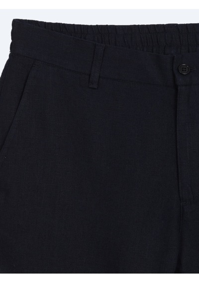 Kip Lacivert Dokuma Relaxed Fit Casual Pamuk Karışımlı Pantolon