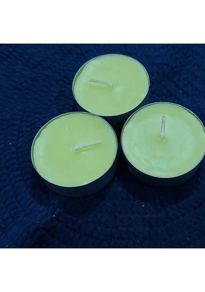 Tealight Mum-buhurdanlık Maxi Boy Soya Parafinli Narenciye Kokulu Sarı 10 Adet Beyaz