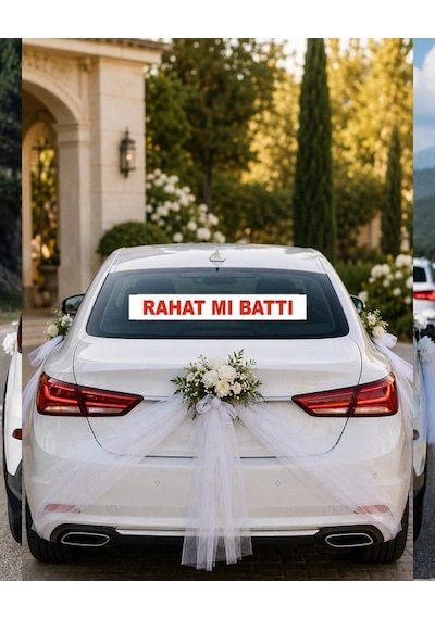 Rahat Mı Battı Araba Arkası Yazısı 100 15 Cm Beyaz