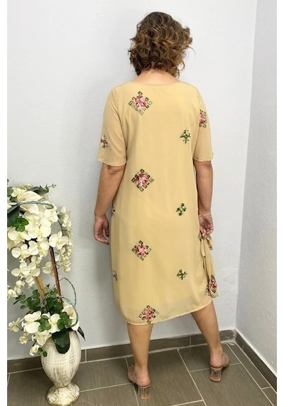 Mia Butik Kadın Sarı Şifon Elbise Sarı