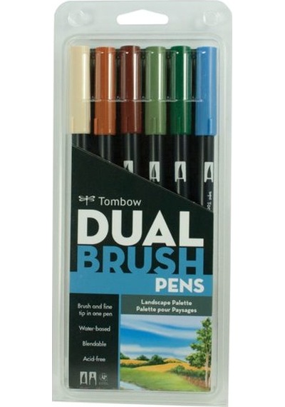 Tombow Dual Brush Pen 6 Renk Set Landscape