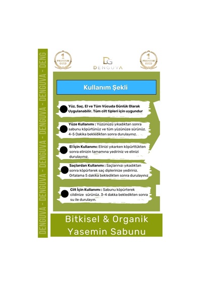 %100 Doğal Güzel Kokulu El Yüz Saç Vücut Cilt Orijinal Yasemin Sabunu - 1 Adet Karışık