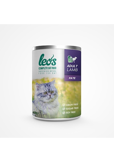 Leos Kuzu Etli Pate Konserve Yetişkin Kedi Maması 400 G