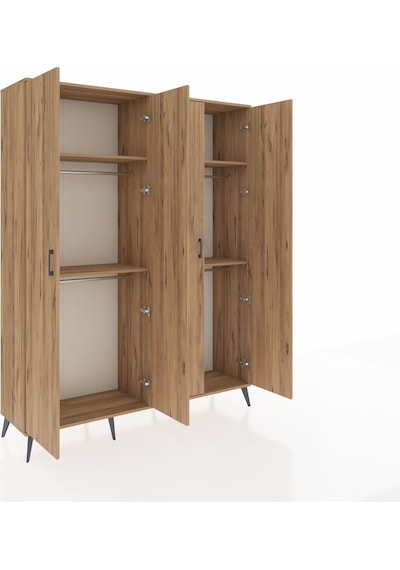 Hyperion Gardrop 4 Raflı 4 Kapaklı 4 Askılı 176x44x221 Çam-çam Çam Hyperion Gardrop 4 Raflı 4 Kapaklı 4 Askılı 176x44x221 Çam-çam Çam
