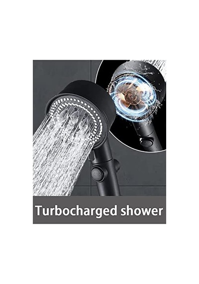 Siyah Turbo Fan Su Tasarruflu Yüksek Basınçlı Duş Başlığı Diğer