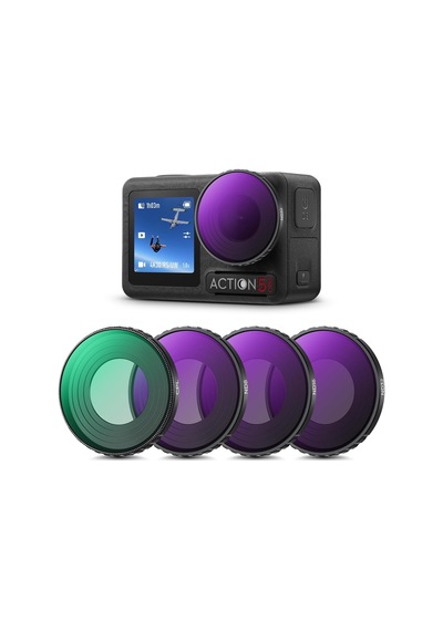 K&f Concept Nd Filtre Setleri, 4'lü Paket Cpl, Nd8, Nd16, Nd32 Filtre, Djı Osmo Action 5 Pro/action 4 İle Uyumlu, Polarize Edici Nötr Yoğunluk Hd Cam