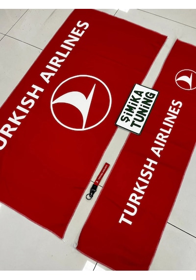 Turkısh Aırlınes Kırmızı Torpido Ve Sırt Havlusu Seti 2 Adet Torpido 35x135 , Sırt 70 X 135 Anaht
