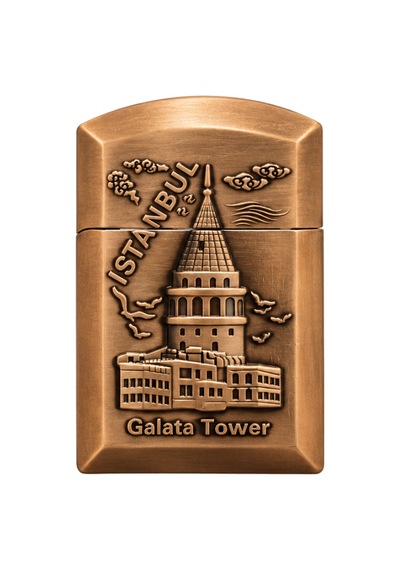 Hunter Soft Flame İstanbul Galata Kulesi Design Bronz Çakmak Ack023