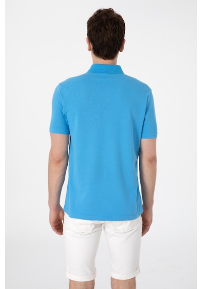 U.S. Polo Assn. Erkek Regular Fit Polo Yaka Turkuaz Basic Tişört 50306007-VR093