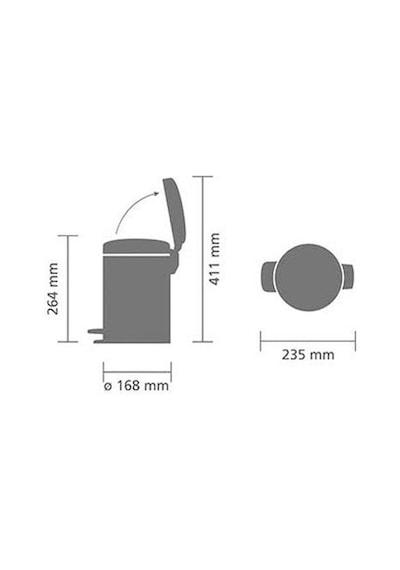 Brabantia Çöp Kutusu 3 Lt Pedallı Newicon Fpp Mat Steel 112164