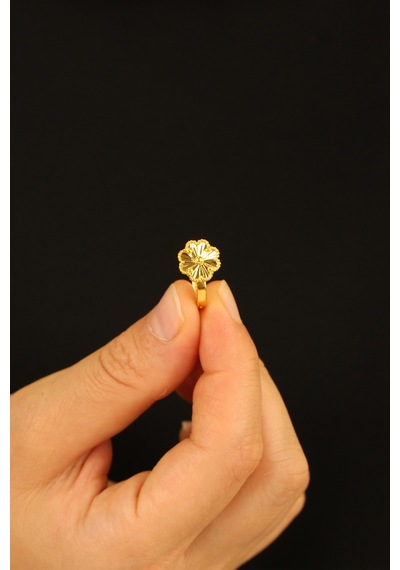 Çgk Çiğdem Gürel Kuyumculuk Yonca Çiçek Altın Küpe Gold