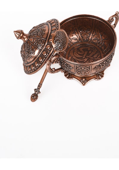 Dmt Copper Home Gaziantep Bakır Zamak Şekerlik Kase Takımı Yük:11cm Geniş:13 Cm& 2'li Set Takımı Gümüş