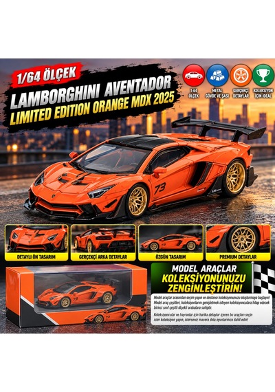 1/64 Lb Works Lamborghini Aventador Limited Edition Orange Mdx 2025 Çok Renkli