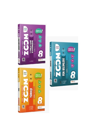 Günay Yayınları 8. Sınıf Zoom Fen + Türkçe + İnkılap 3 Lü Set