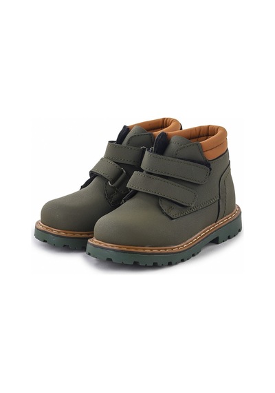 Kiko Kids Cırtlı Erkek Bebek Bot Ayakkabı Arz 1118 Haki - Sarı