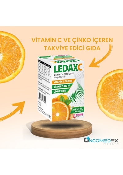 Ledapharma Ledaxc Vitamin C Vitamin D Ve Çinko İçeren 30 Kapsül