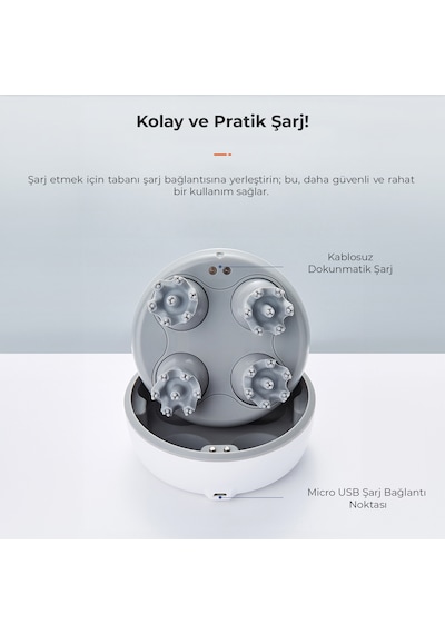 Lecoo SCM03 Taşınabilir IPX4 Kafa Bel Boyun Sırt Ayak Çok İşlevli Masaj Aleti Beyaz