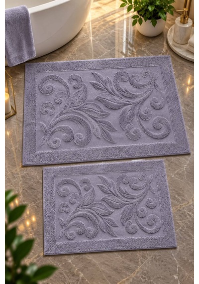 Bambu Jakar Desenli 2'li Banyo Seti Yumuşacık Tuşe Premium Dokuma %100 Bambu Lavanta - 945189930 Lavanta