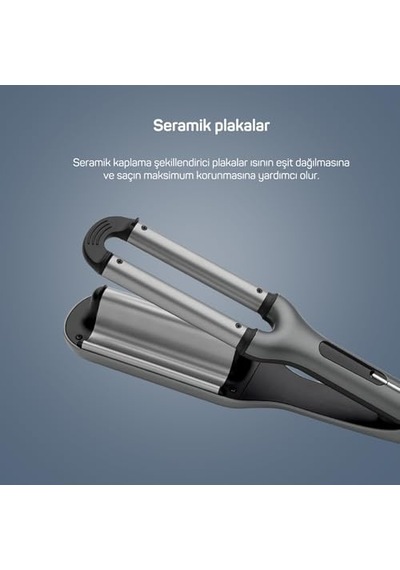 Ar5079 Trendcare Seramik Saç Maşası 16 Mm, 9 Kademeli Isı Ayarlı Wag Maşa, Antrasit