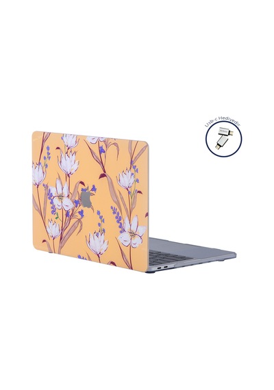 Apple Uyumlu MacBook Pro Kılıf Hardcase A2141 Koruyucu Kılıf Flower04 Sarı
