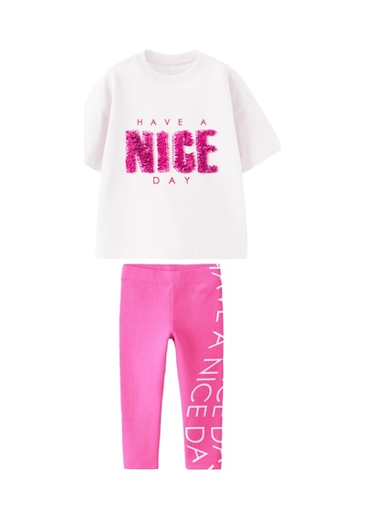 Lolliboomkids Kız Çocuk 3d Nakış Slogan Yazlı Detaylı Have A Nice Day Pamuklu Tshirt Tayt Alt Üst Takım Pembe / Beyaz Pembe - Beyaz Lolliboomkids Kız Çocuk 3d Nakış Slogan Yazlı Detaylı Have A Nice Day Pamuklu Tshirt Tayt Alt Üst Takım Pembe / Beyaz Pembe - Beyaz