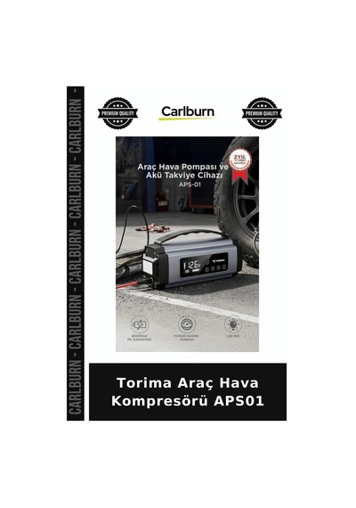Premium Torima Araç Hava Kompresörü Aps01 Yol Yardım Işıklı Pompa Dijital Ekran