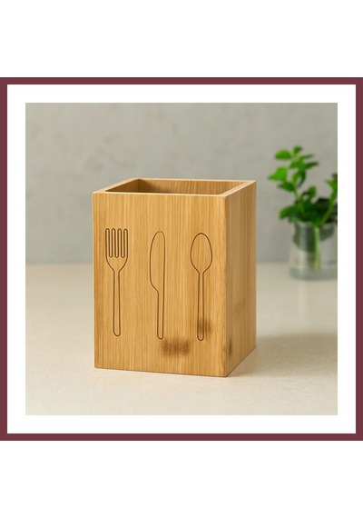 Storeşahin Ahşap Bambu Kaşıklık Organizer 9x9 Cm Shn0720