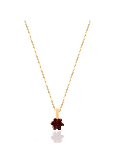 Kadın Kolyesi Yakut Taşlı Lotus Çiçeği Kolye Rose Gümüş Kolye Uc-