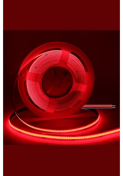 12v Cob Şerit Led 8mm 320 Ledli Esnek Kırmızı Cob Led Ip20 5 Metre