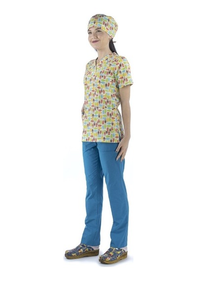 Zarf Yaka Desenli Üst - 3903 Baykuş-6399