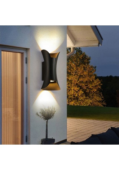 10 Watt Gün Işığı Ledli Otel, Kafe, Bar, Bahçe, Balkon, Teras, Villa Apliği, Modern Ve Şık Armatür Siyah