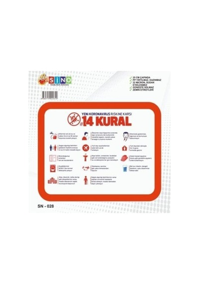 Koranavirüs 14 Kural Sn-028 25 Cm Diğer
