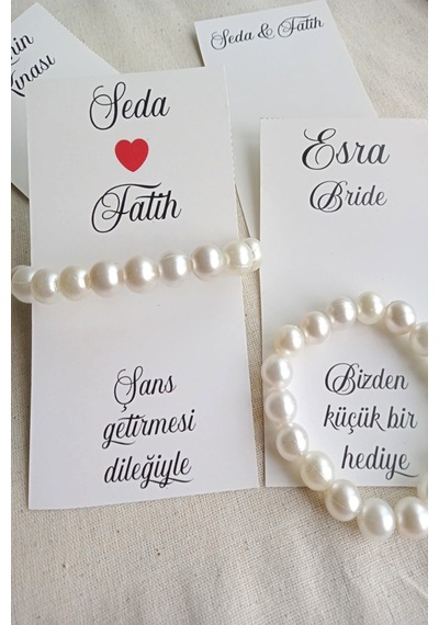 İnci Nedime Bileklik - 18 Adet Hediyelik Bileklik - Bride Hediye