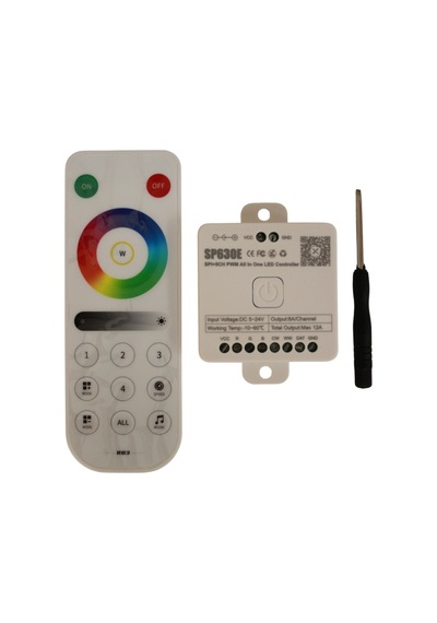 Sp630e Bluetooth Müzik Pixel Şerit Led Denetleyici 5 Kanal Rgbw+ww Led Kontrol Cihazı+kumandası 5-24v