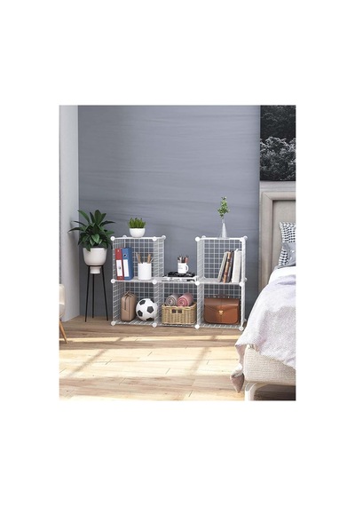 6 Bölmeli Beyaz Portatif Çok Amaçlı Metal Tel Dolap Raf Kitaplık Organizer Çok Renkli 6 Bölmeli Beyaz Portatif Çok Amaçlı Metal Tel Dolap Raf Kitaplık Organizer Çok Renkli