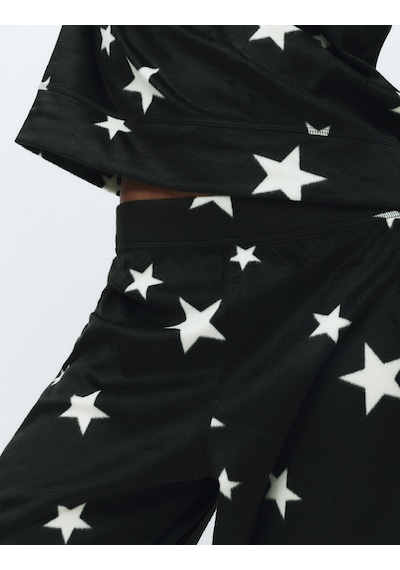 Marks & Spencer Polar Baskılı Pijama Takımı T37004626F Siyah Mix