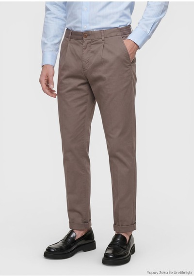 Ramsey Mürdüm Düz Dokuma Jogging Fit Casual İpek Karışımlı Pantolon mürdüm damson Color