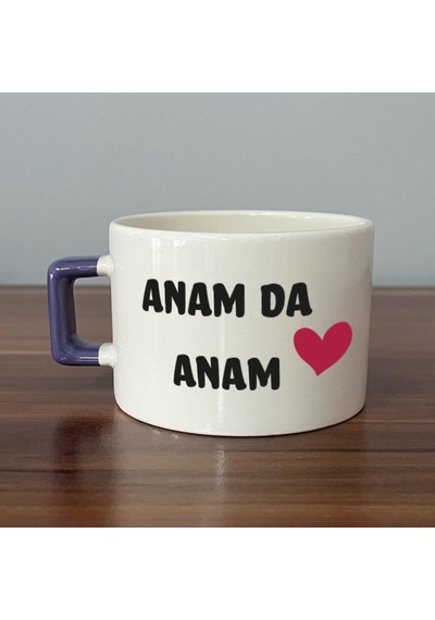 Anam Da Anam Baskılı Kadınlar Günü Mor Kulplu C Fincan