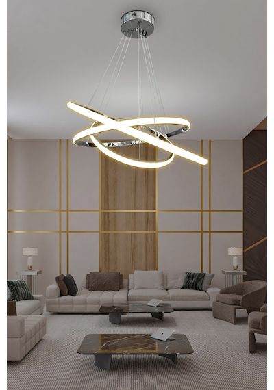 3'lü Çember Led Avize - - Beyaz Işık / Gold İthal Gold İthal Altın