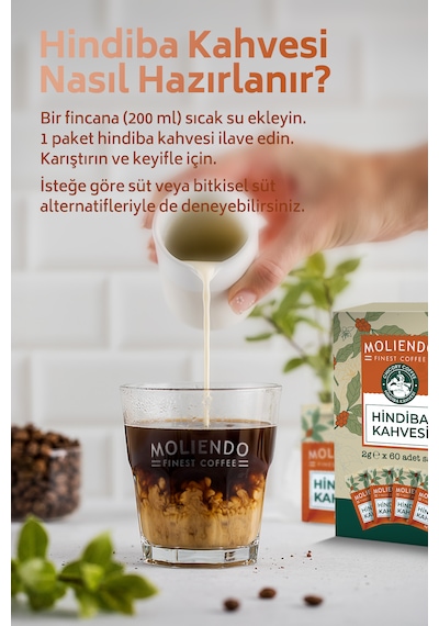 Moliendo Hindiba Kahvesi 60 Tek İçimlik Paket 120 G Çözünebilir