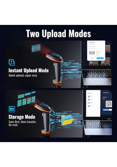 Tera Barkod Tarayıcı 1d 2d Qr Kablosuz 2.4gh+kablolu Usb 2.0 Kablolu El Tarayıcı Barkod Okuyucu 5 Mil Çözünürlü