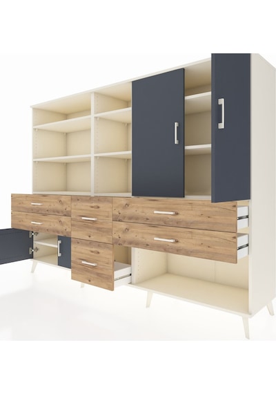 Hyperion Dolap 10 Raflı 6 Çekmeceli 4 Kapaklı 220x44x163 Aytaşı-a Aytaşı-antrasit/çam Hyperion Dolap 10 Raflı 6 Çekmeceli 4 Kapaklı 220x44x163 Aytaşı-a Aytaşı-antrasit/çam
