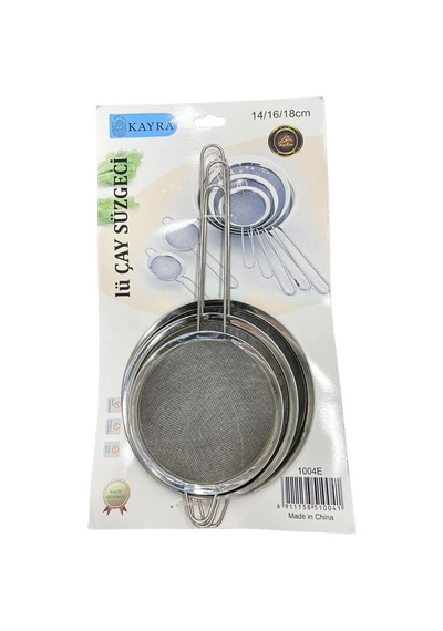 3'li Metal Süzgeç 14-16-18 Cm
