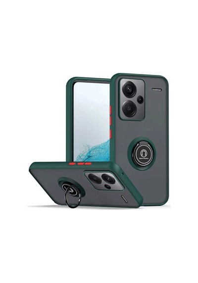 Uryport Xiaomi Redmi Note 13 Pro Plus Kılıf Montreal Yüzüklü Silikon Kapak - Yeşil